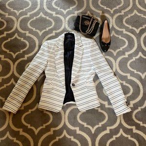 [SOLD ON DIFFERENT PLATFORM] Zara Nautical White Striped Blazer